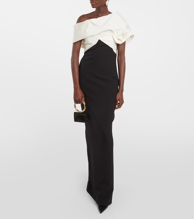 Safiyaa Lerena Vista crêpe and faille maxi gown