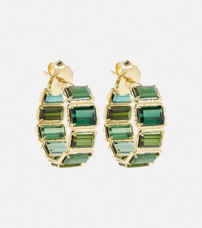 Bermuda Botany 18kt gold earrings with tourmaline | Octavia Elizabeth
