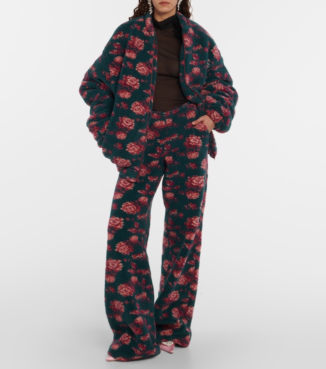 Magda Butrym High-rise floral teddy straight pants
