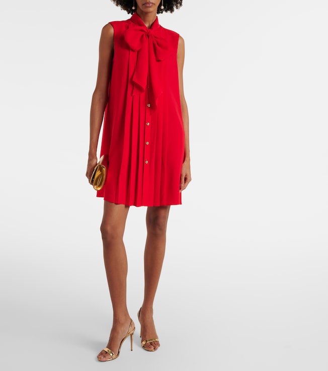 Carolina Herrera Tie-neck pleated minidress