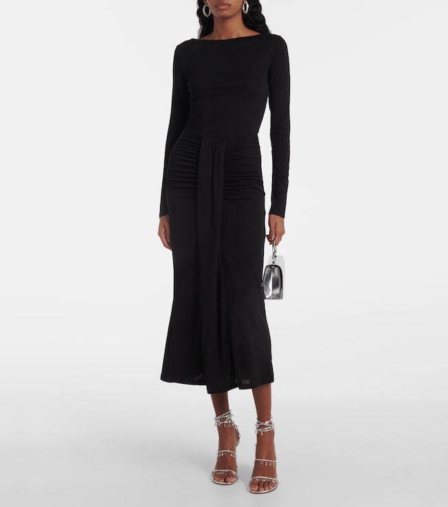 Staud Ruched jersey midi dress