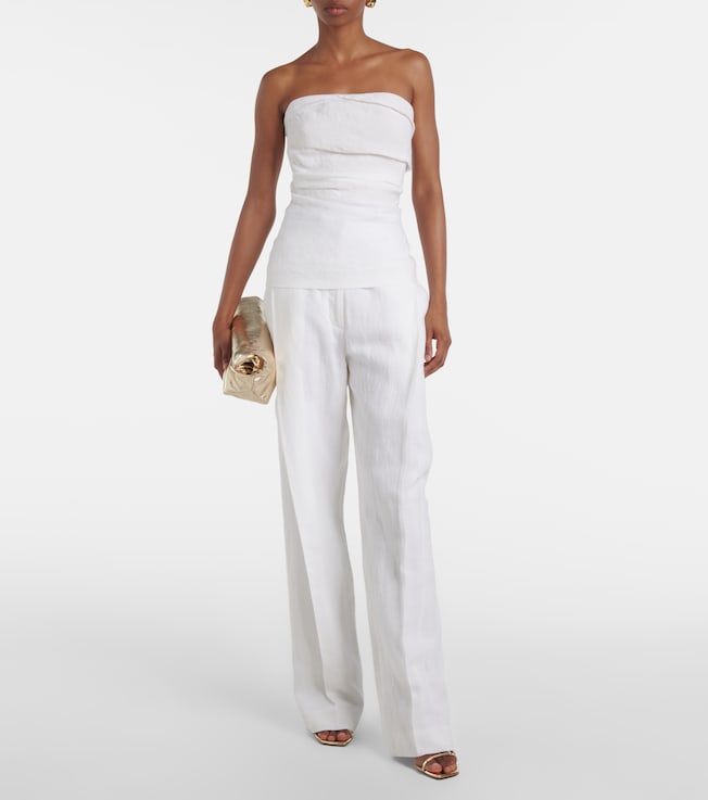 TOVE Gabrielle linen wide-leg pants
