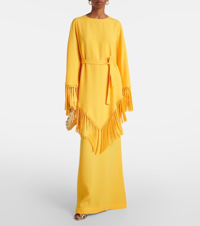 Taller Marmo Taller Marmo Fringed crêpe cady kaftan
