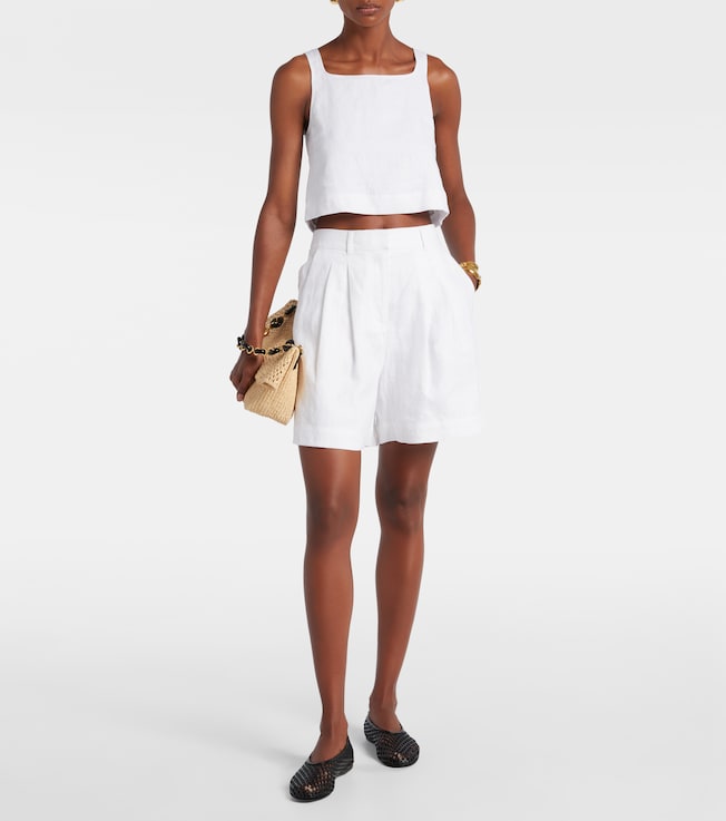 POSSE Marchello high-rise linen shorts
