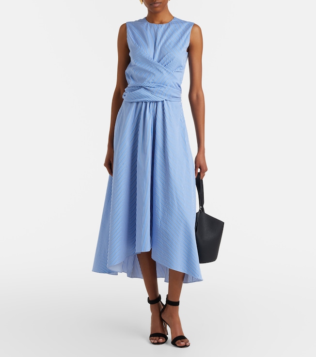 Altuzarra Penny draped striped cotton midi dress