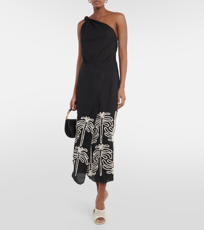 Johanna Ortiz Embroidered linen and cotton maxi dress