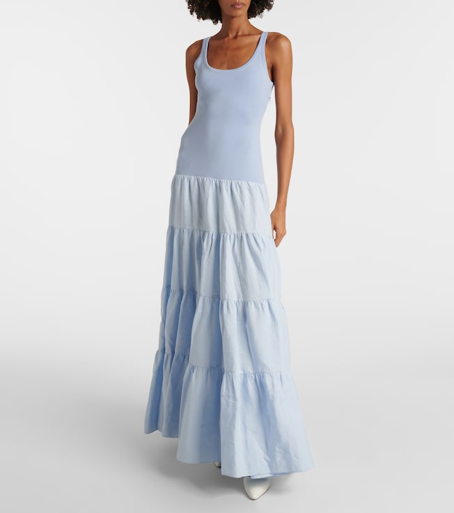 Gabriela Hearst Pozas tiered linen maxi dress