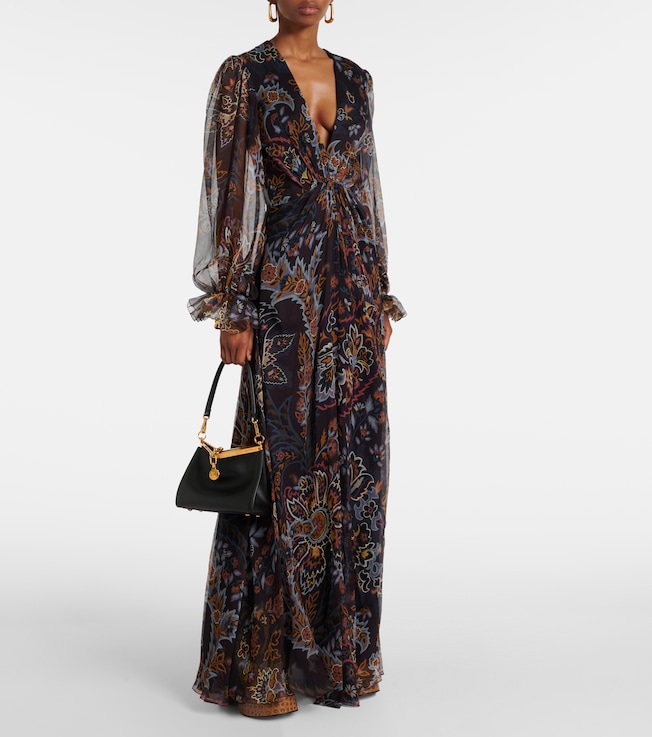 Etro Printed silk gown