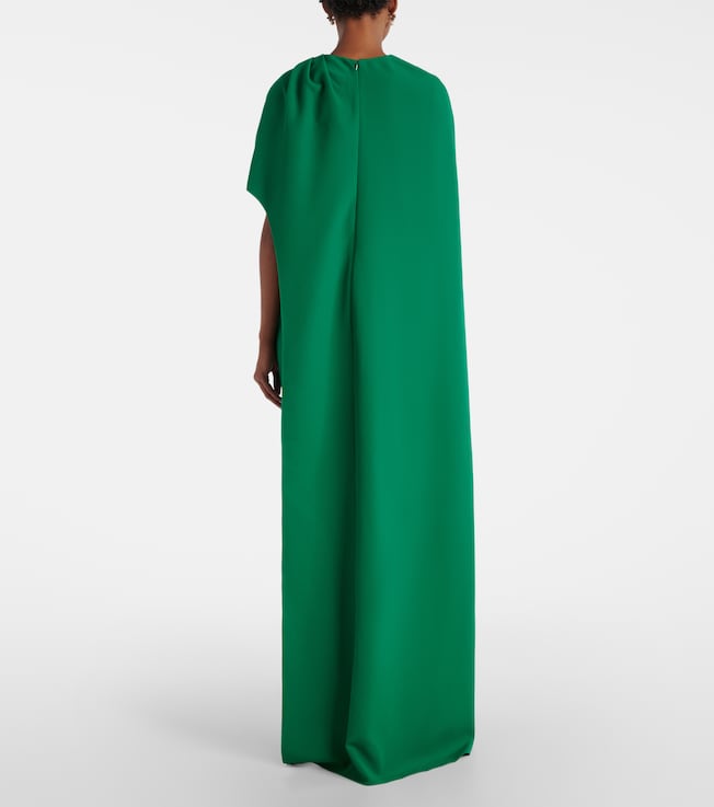 Safiyaa Safiyaa Caped asymmetric crêpe gown