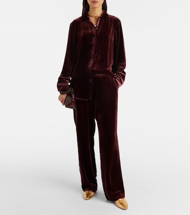 Asceno London velvet pajama pants