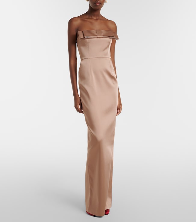 The New Arrivals Ilkyaz Ozel Sisu bow-detail satin bustier gown