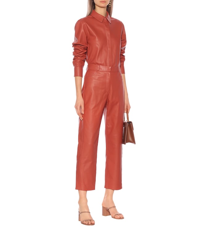 ZEYNEP ARCAY High-rise straight leather pants