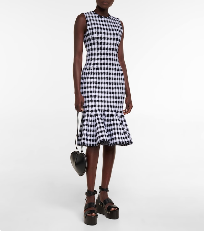 Alaïa Vichy pleated minidress