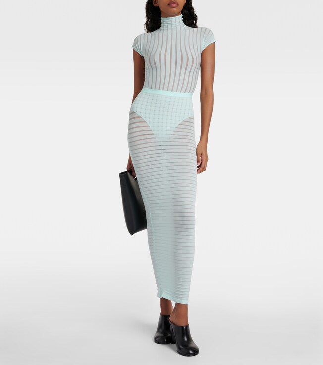 Alaïa Striped maxi skirt