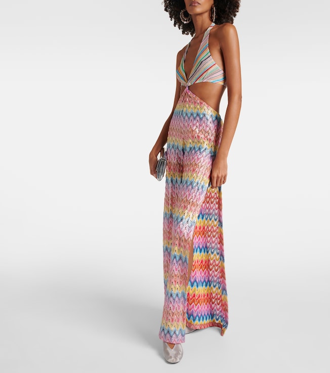 Missoni Zigzag cotton-blend lamé jumpsuit