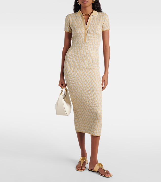 Valentino Toile Iconographe lamé jacquard midi dress