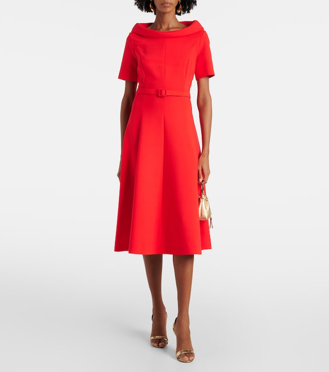 Oscar de la Renta Wool-blend midi dress