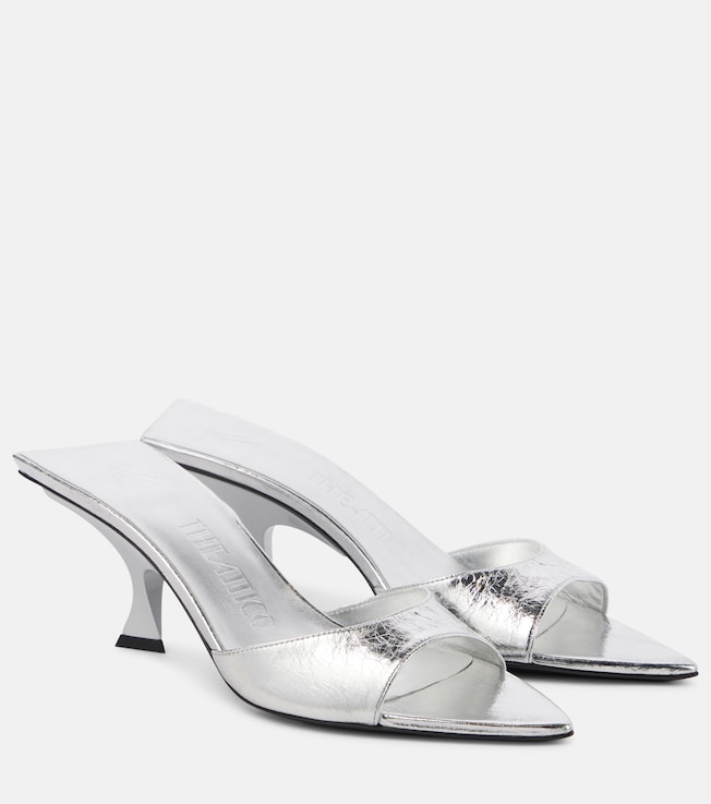 THE ATTICO Bes 65 metallic leather mules