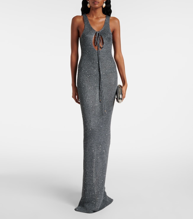 bananhot sunny lam maxi dress Bananhot Sunny Lame Maxi Dress in White