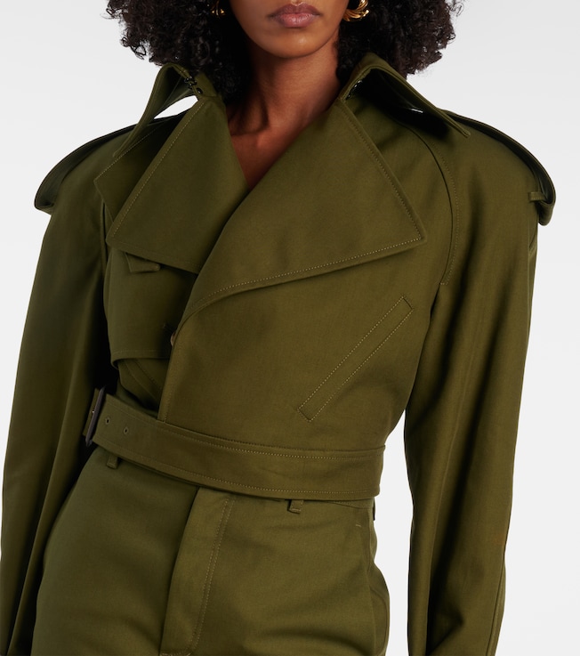 Wardrobe.NYC Wardrobe. NYC Cropped cotton twill trench coat