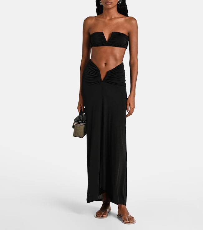 Jade Swim Skyla ruched jersey maxi skirt