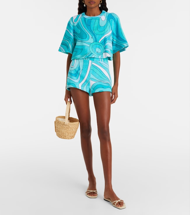 Pucci Iride cotton terry crop top
