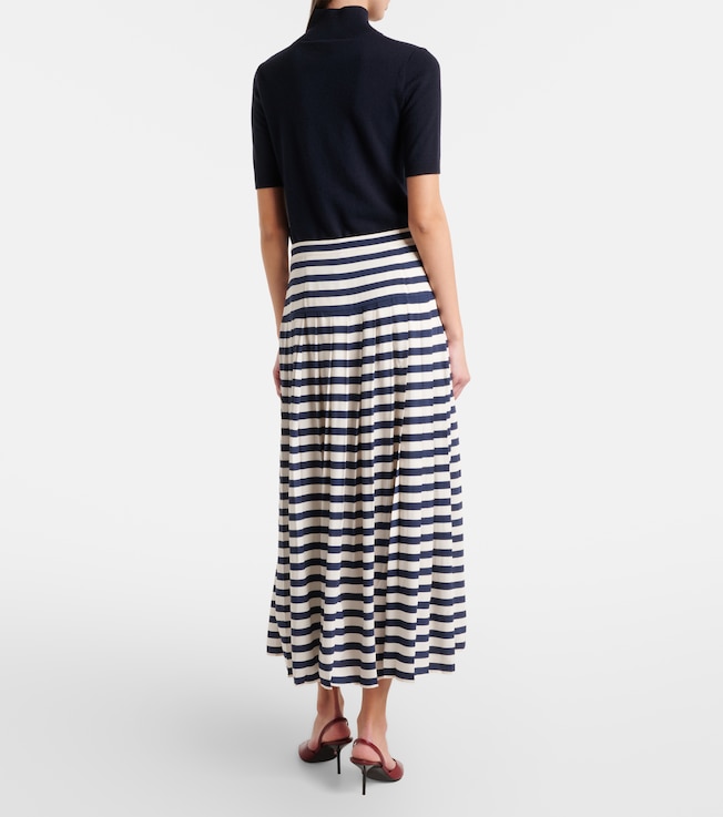 RIXO Rixo Lea striped midi skirt