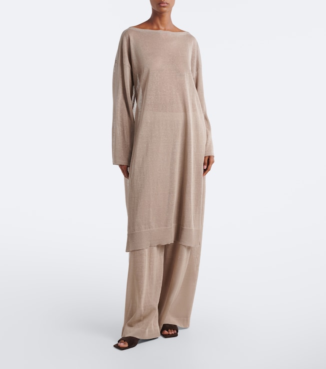Alaïa Semi-sheer linen and silk kaftan 