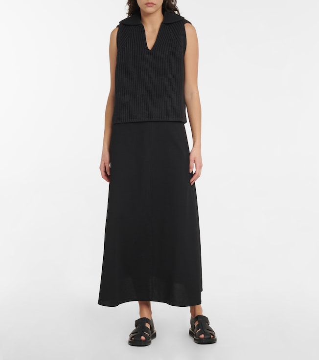 Deveaux New York Ribbed-knit cotton-blend sweater vest