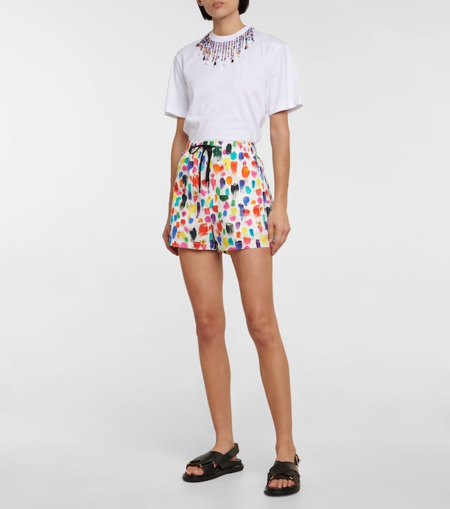 CHRISTOPHER KANE Printed cotton shorts