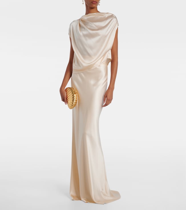 The Sei Draped silk satin top