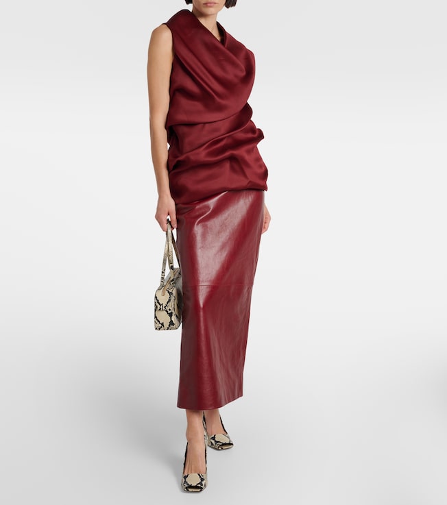 KHAITE Loxley leather maxi skirt