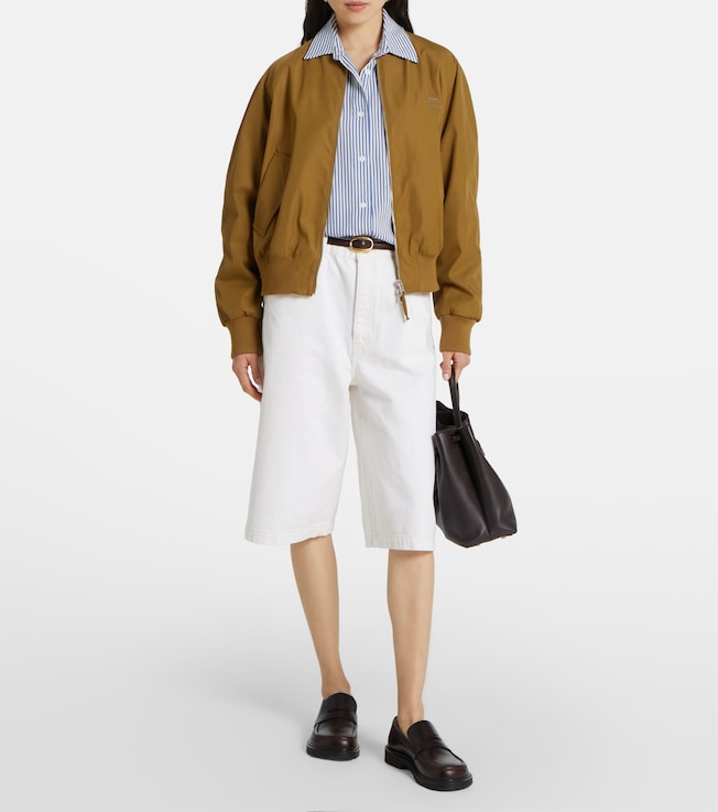 FRAME The Boy denim Bermuda shorts