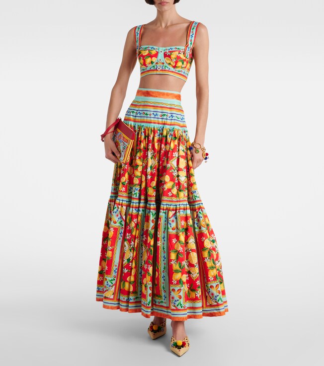 Dolce&Gabbana Taormina printed cotton maxi skirt