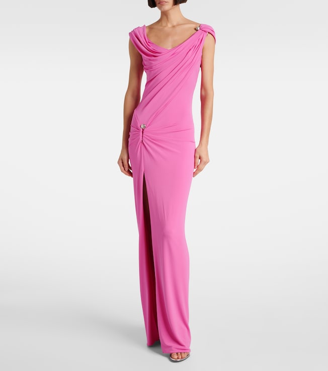 Versace Safety Pin draped gown