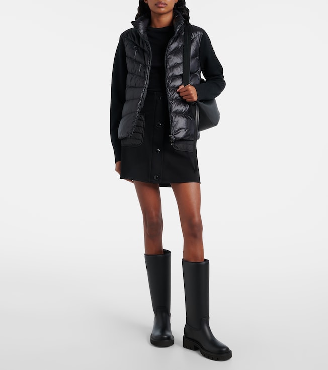 Moncler Down-paneled virgin wool cardigan