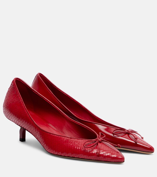 Jacquemus Tourni snake-effect leather pumps