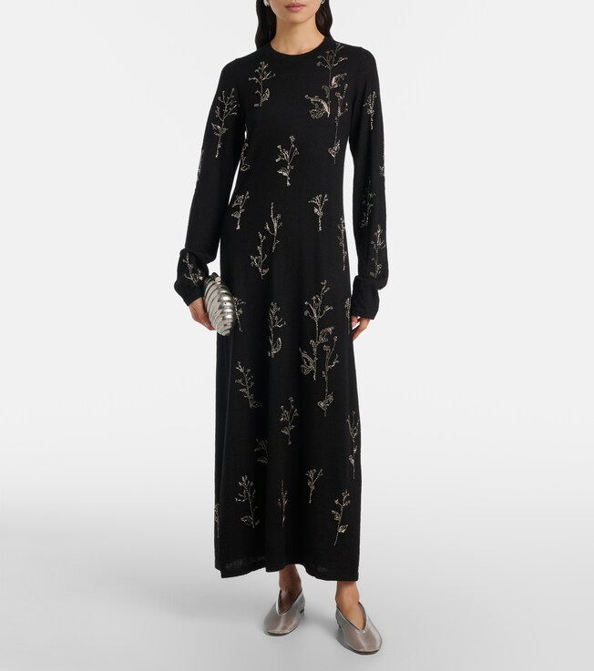 Altuzarra Beaded wool and silk maxi dress