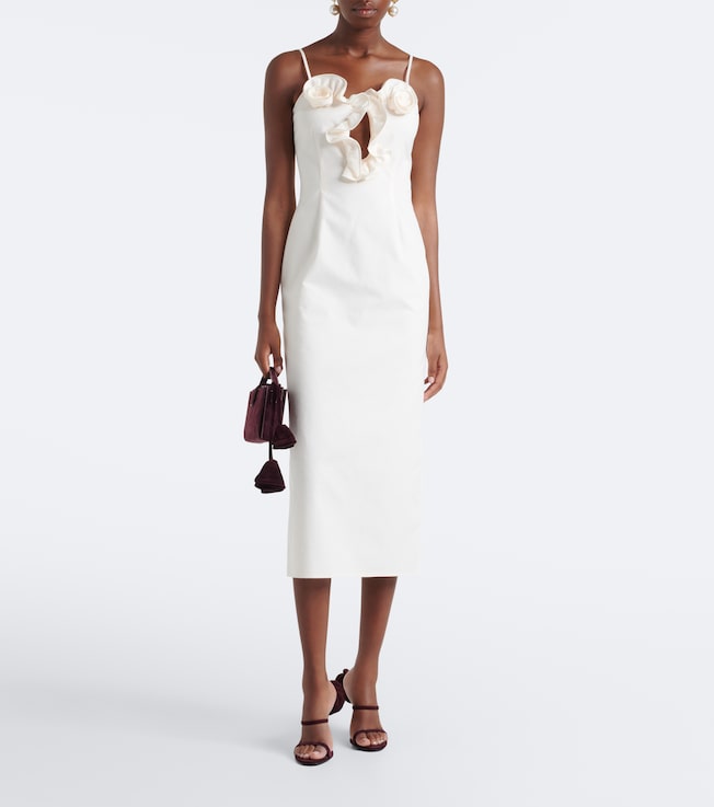 Magda Butrym Floral-appliqué cotton midi dress
