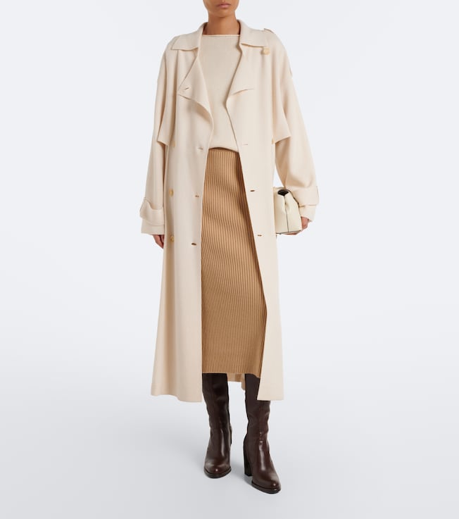 Jardin des Orangers Virgin wool and cashmere midi skirt