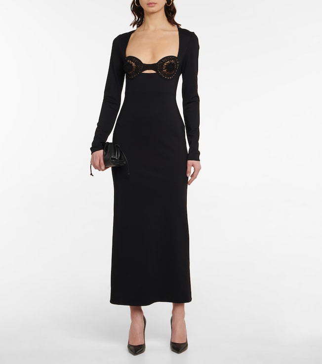 Magda Butrym Crochet-trimmed midi dress