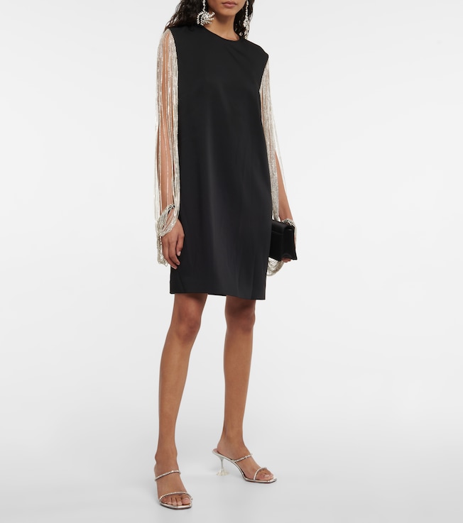 Costarellos Valencia crystal-embellished crêpe minidress