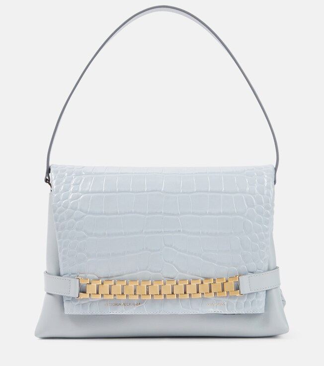 Sac Chain Pouch en cuir embossé | Victoria Beckham