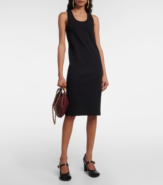Bottega Veneta Ribbed-knit cotton jersey midi dress