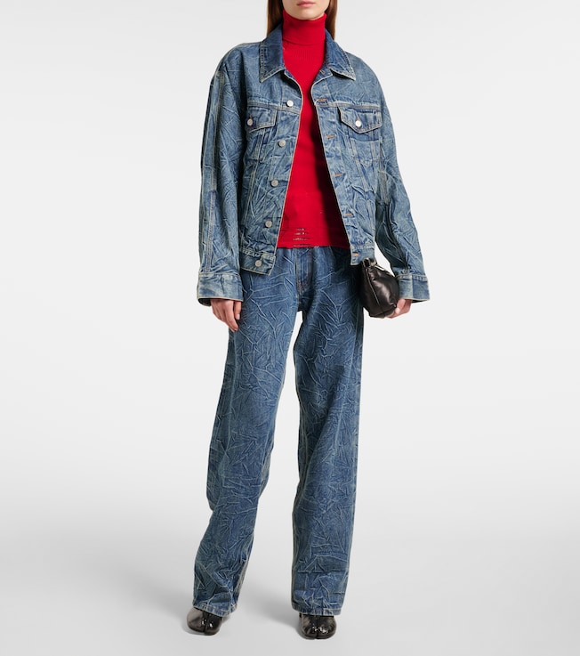 MM6 Maison Margiela Distressed wool-blend turtleneck sweater