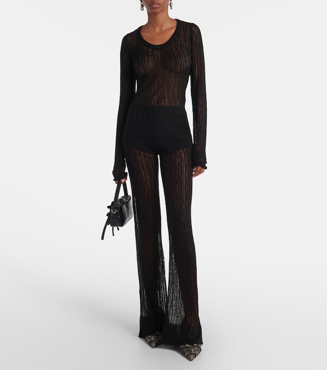 Didu Low-rise faux leather flared pants