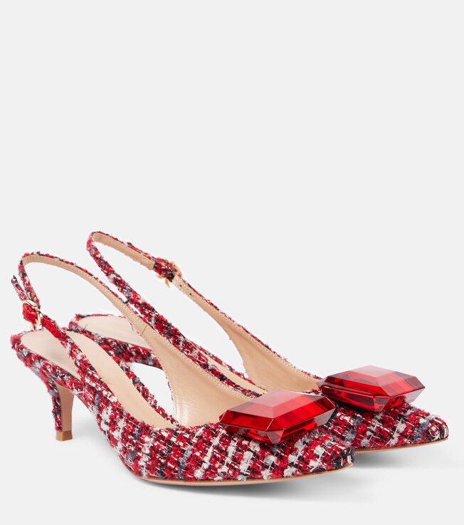 GIANVITO ROSSI Jaipur bouclé slingback pumps