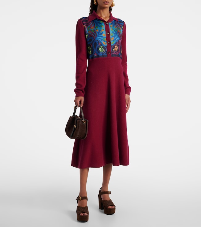 Etro Silk, wool, and cashmere shirt dress