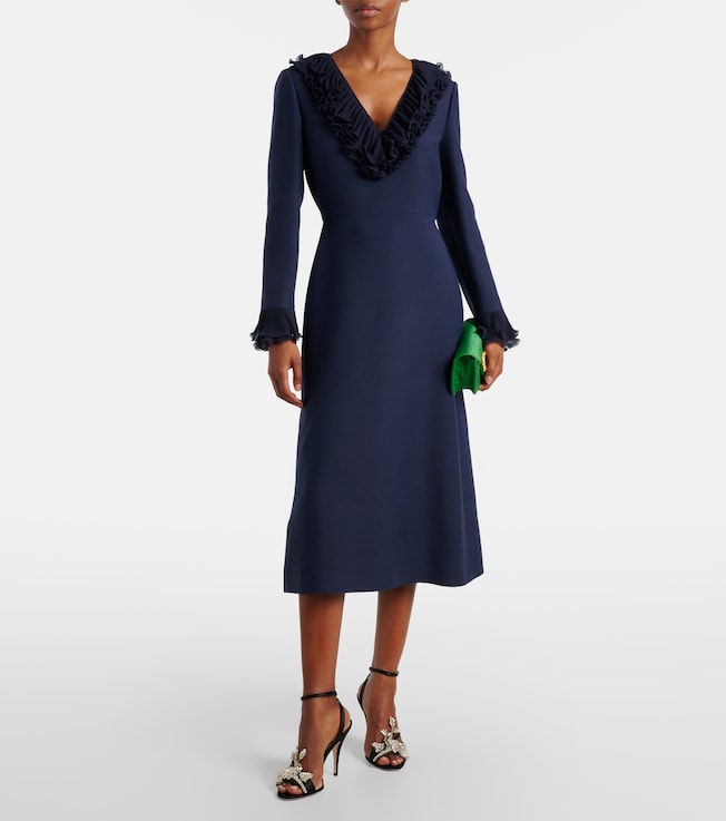 Valentino Crepe Couture bow-detail midi dress