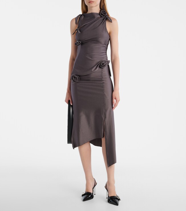 Coperni Floral-appliqué satin top